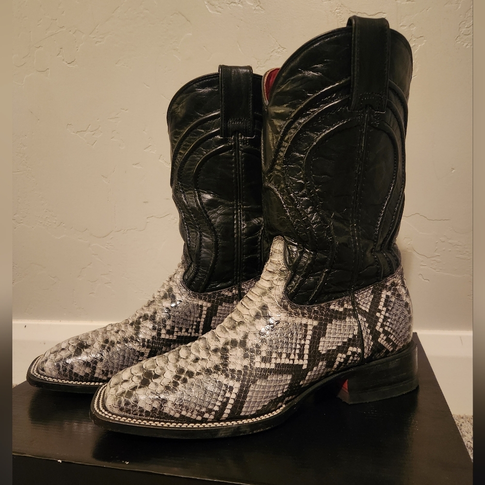 Alfa Python Print Cowboy Boots 10E - image 2